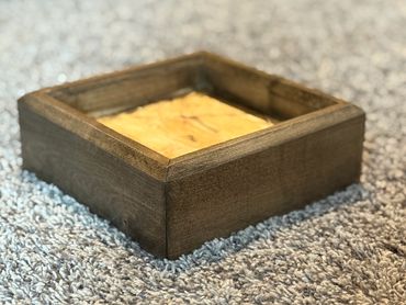 Small square maple base for small game and bird mounts built by Nichols Taxidermy Bases.