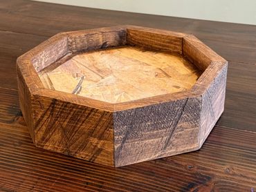 Rough brown octagon base for waterfowl and upland bird taxidermy mount.