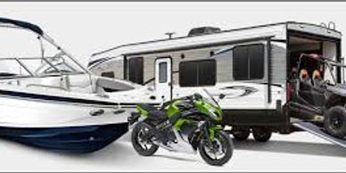 Boat, motorcycle, travel trailer