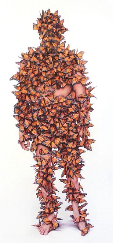 Emperors New Clothes, from Natural Drag Series, pastel on paper, 50 x110inches, 2011. 