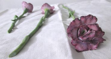 Purple Carnations, For Rimbaud & Verlaine, ceramic, acrylic, 2014-present.