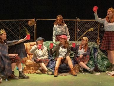 Mac Beth adapted by Erica Schmidt. Directed by Matthew Green. Destiny Jording (couch center) roles