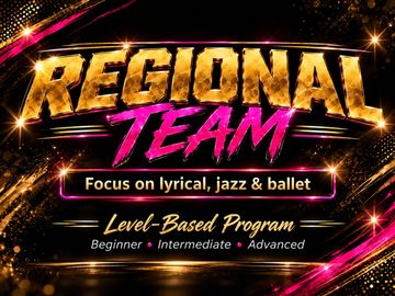 Regional Team program focused on lyrical, jazz, and ballet dance styles.