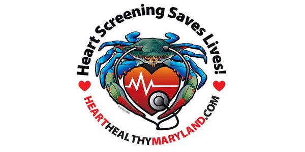 Logo for Heart Screening Saves Lives! A crab with a stethoscope