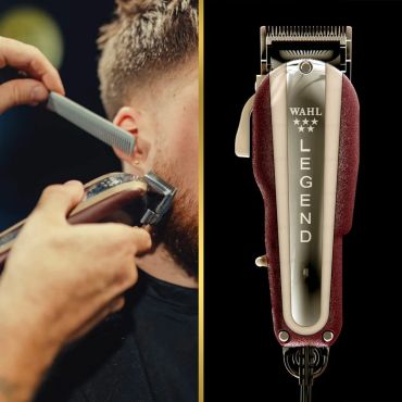 A man getting a haircut with a Wahl Legend clipper.