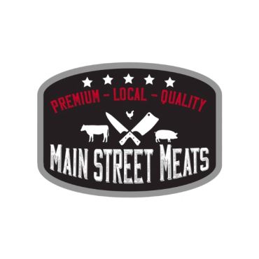 Logo for Main Street Meats emphasizing premium, local quality meat.
