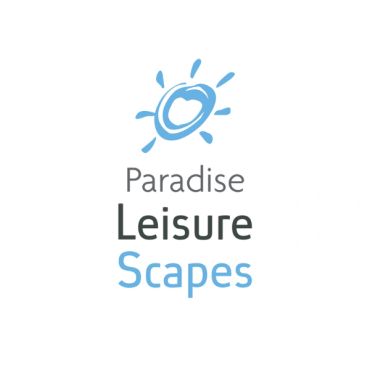Logo of Paradise Leisure Scapes with sun and sky elements.