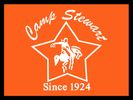Camp Stewart logo featuring a rider on a horse inside a star, with text since 1924.