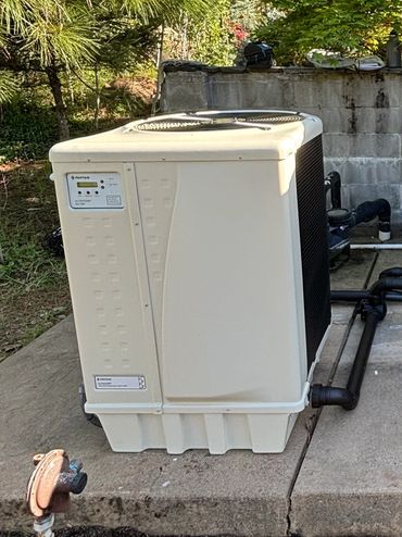 a newly installed pool heat pump