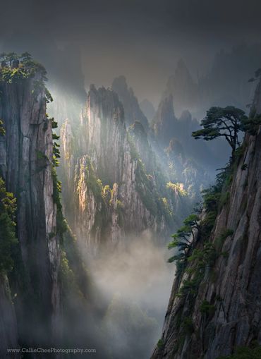 A foggy sunrise in Yellow Mountain