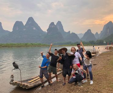 sunset shoot in Guilin China with the cormorant fisherman.