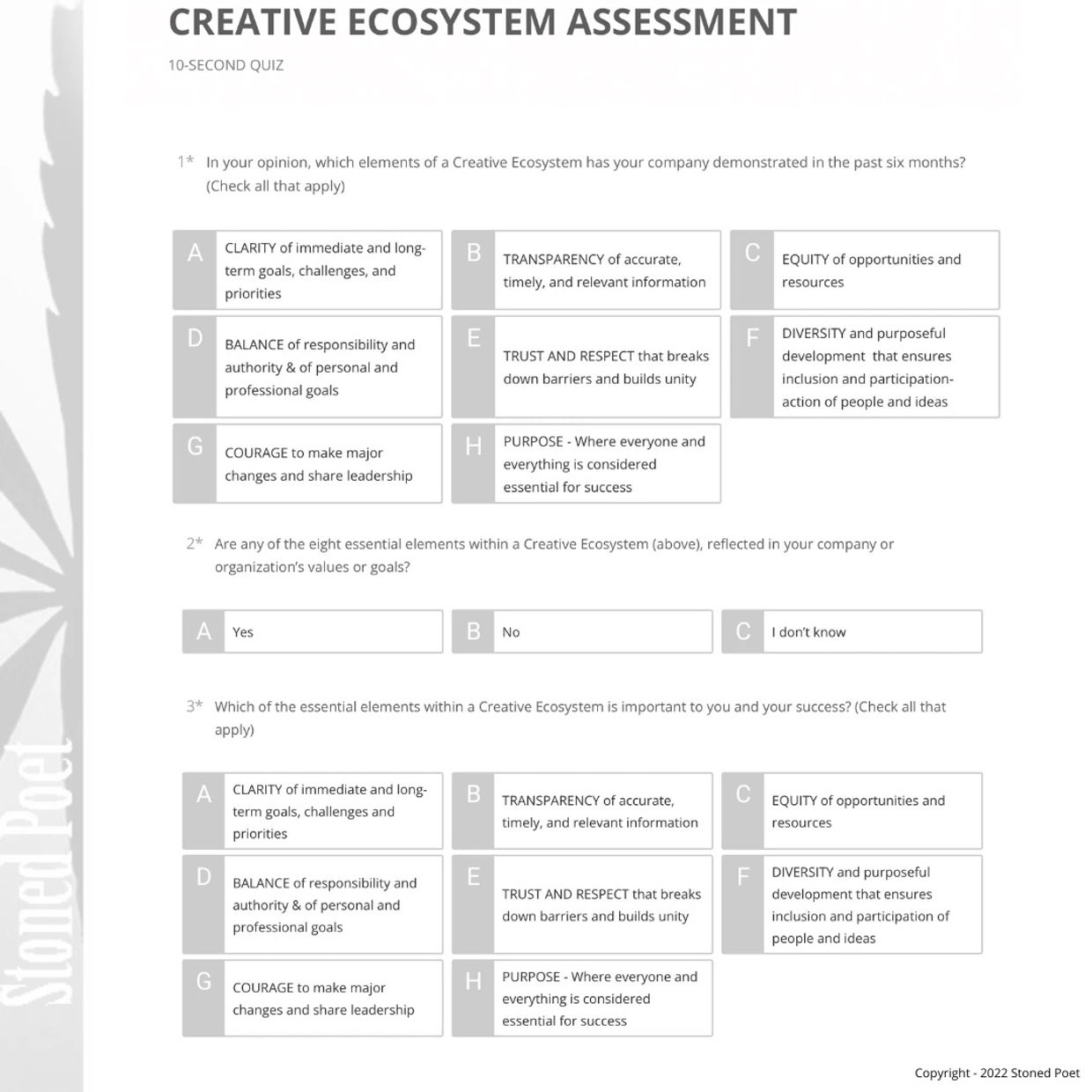 Creative Ecosystem Assessment Tool