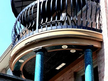 custom semi circle walkout deck!