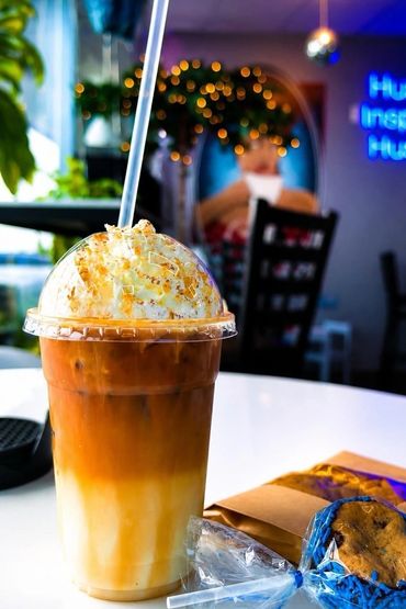 Iced dulce de leche latte for the win!