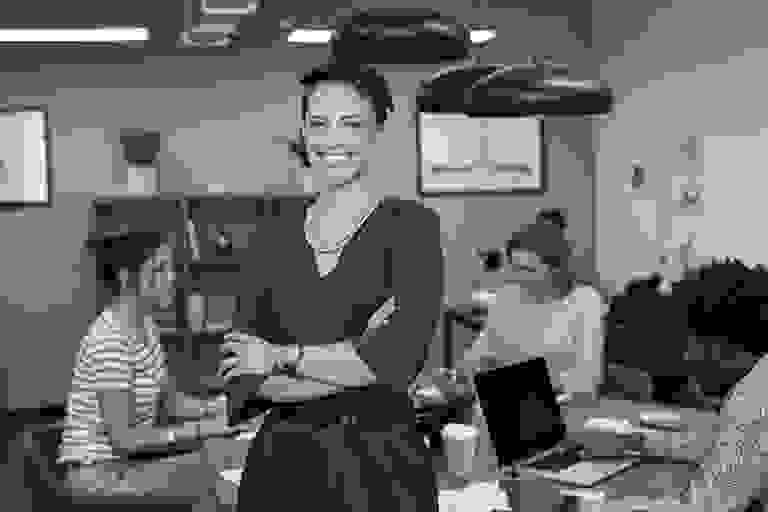 Powerful woman leader in charge