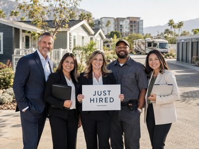 Group of professionals celebrating a new hire.