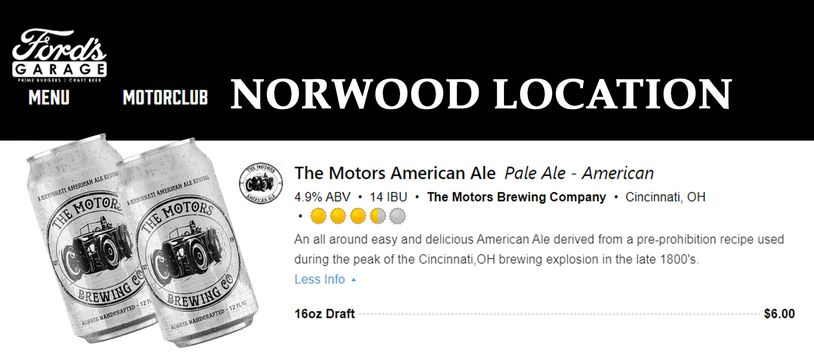 Motors Brewing Company | Cincinnati Beer | Google Beer |  Cincinnati Brewery | Beer | Keith Spurling