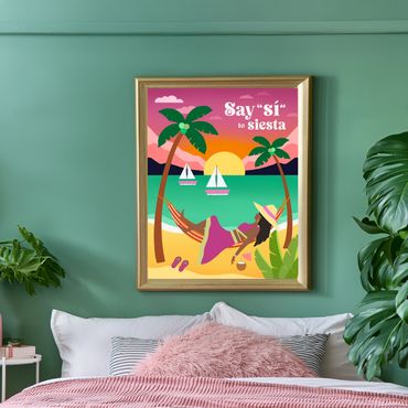 Siesta tropical art print