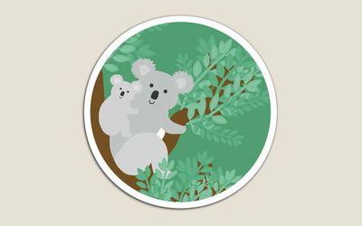 Koala sticker bohemian creative lifestyle