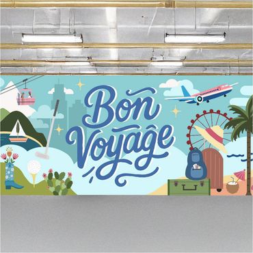 Airport mural, bon voyage