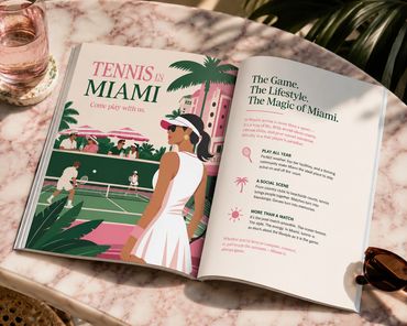Tennis in Miami editorial illustration