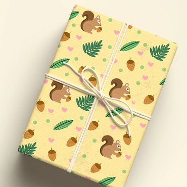 squirrel wrapping paper