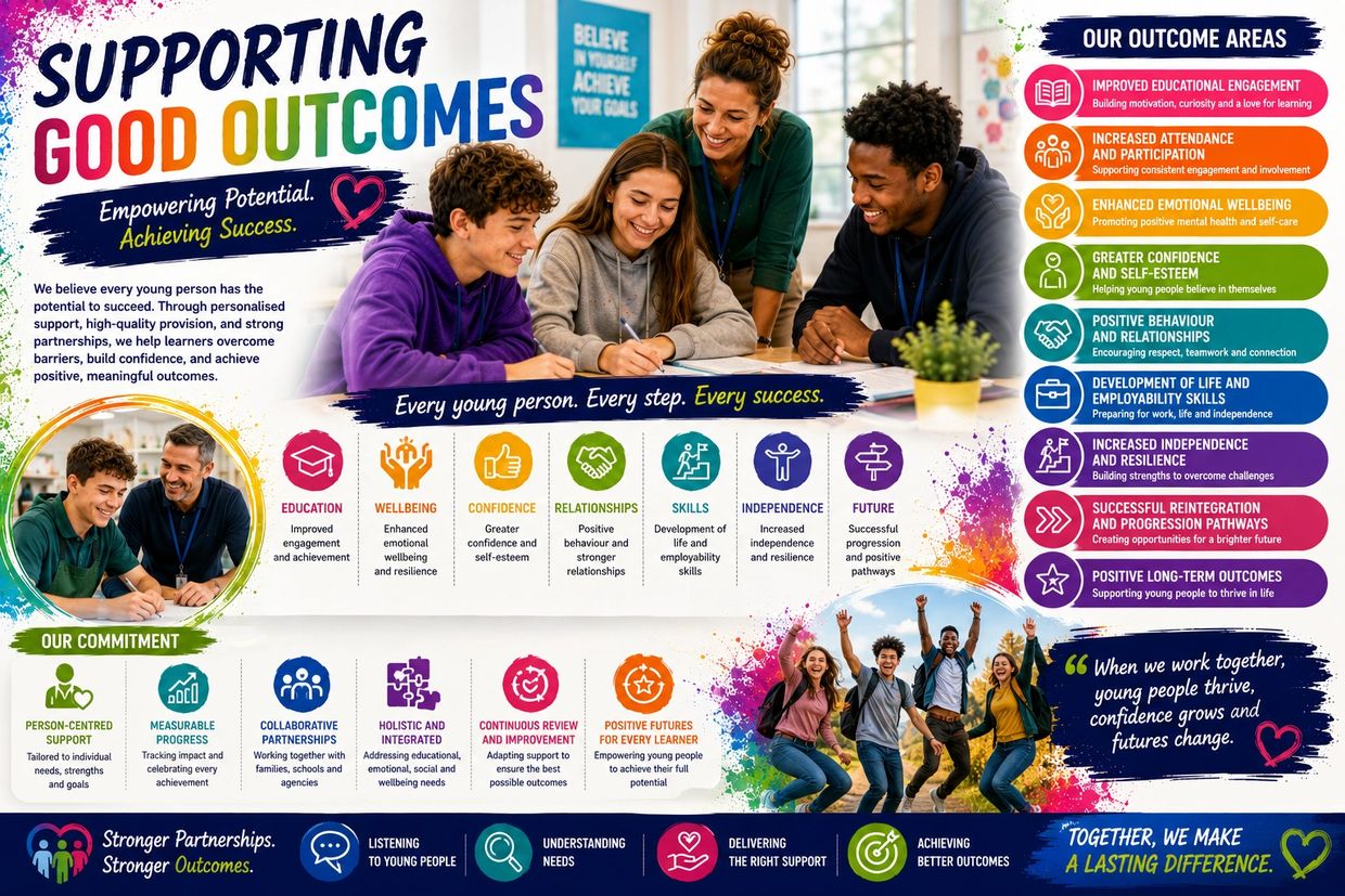 Young people and educators collaborating for success and growth.
