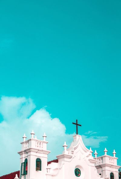 White color church under the blue sky