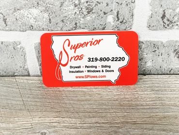 Superior Pros. In Cedar Rapids, Iowa. Rounded Corners with Soft-Touch Matte Finish and Embossed Text