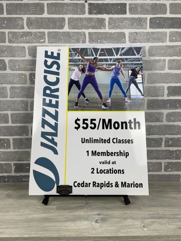 Easel Foamboard Poster for Jazzercise in Cedar Rapids Iowa