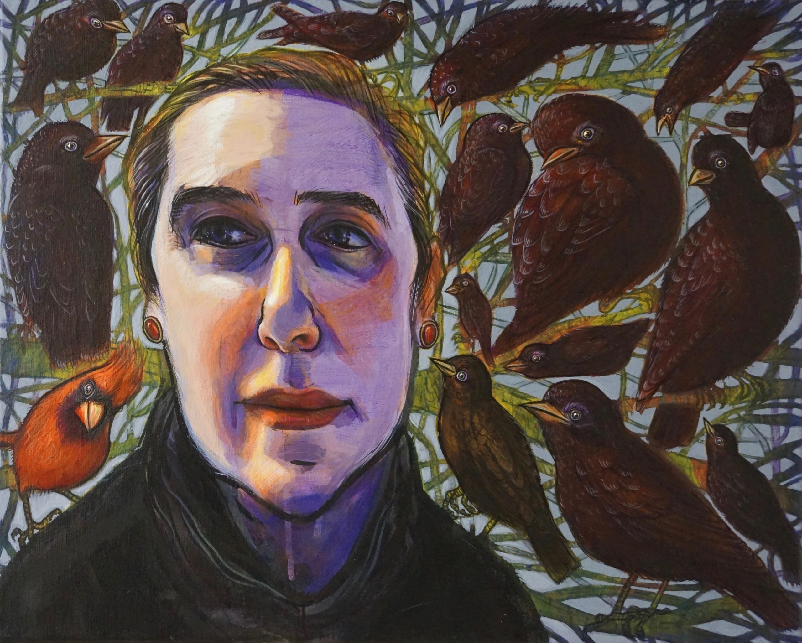 Ohio Winter Portrait
gouache & acrylic on canvas, 50x40cm, 2020