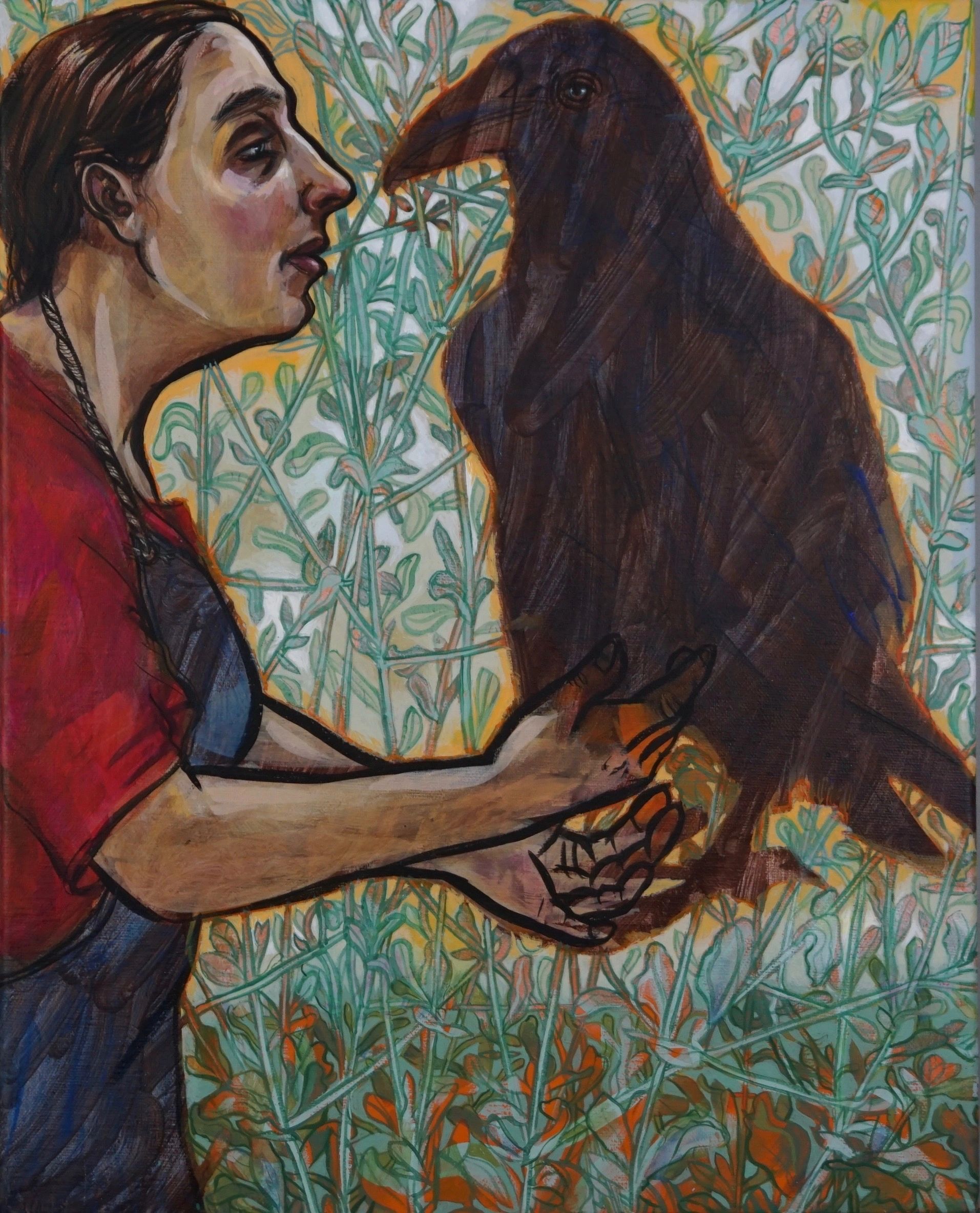 Beak to Nose, Bird to Bird
gouache & acrylic on canvas, 40x50cm, 2020