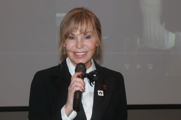 Celia speaking at the Amos House of Faith Fundraiser