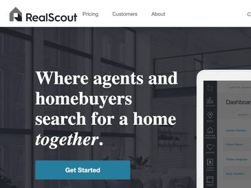 RealScout platform connecting agents and homebuyers for collaborative home searching.