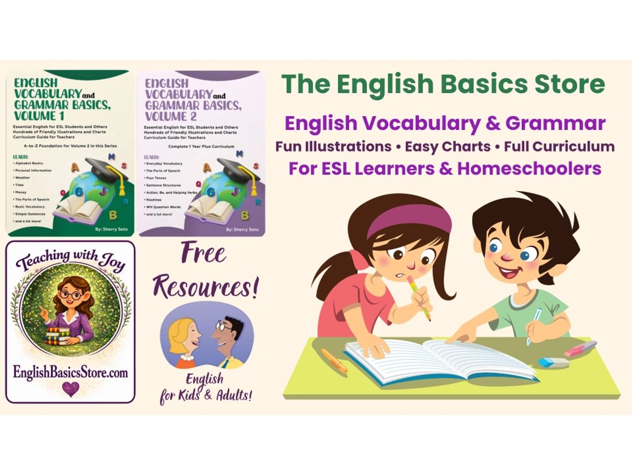 English basics store offers fun and easy ESL learning resources.