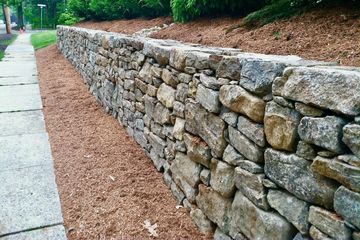Retaining Wall Indian Hill Stone Wickii Landscape Backyard Construction 