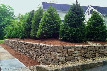 Backyard Landscape Construction Retaining Wall Privacy Planting Indian Hill Stone Wickii