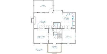 fireplace, open floor plan