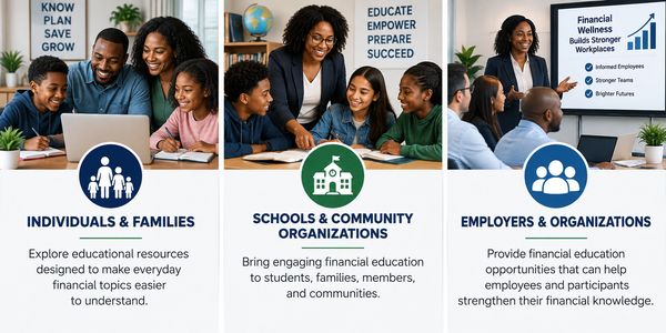 Financial education for individuals, schools, and employers.