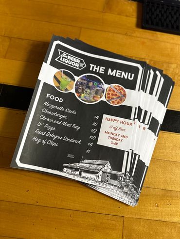 digital designs for business merch, signage, menus, graphic design