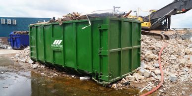 Rolonoff skip types. 40 yard roro sitting on a building site.