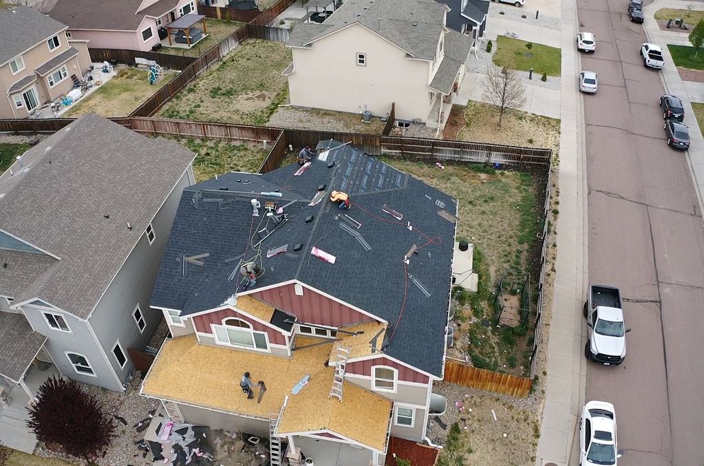 Roof being replaced
