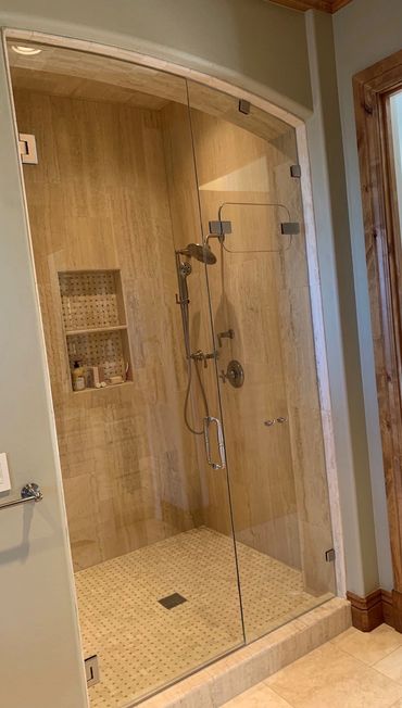 Arch top custom steam shower door