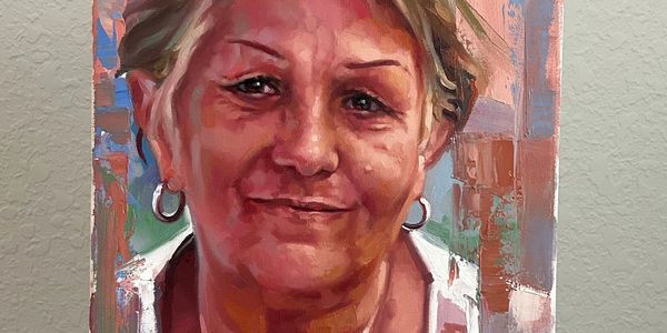 oil painting, my mother