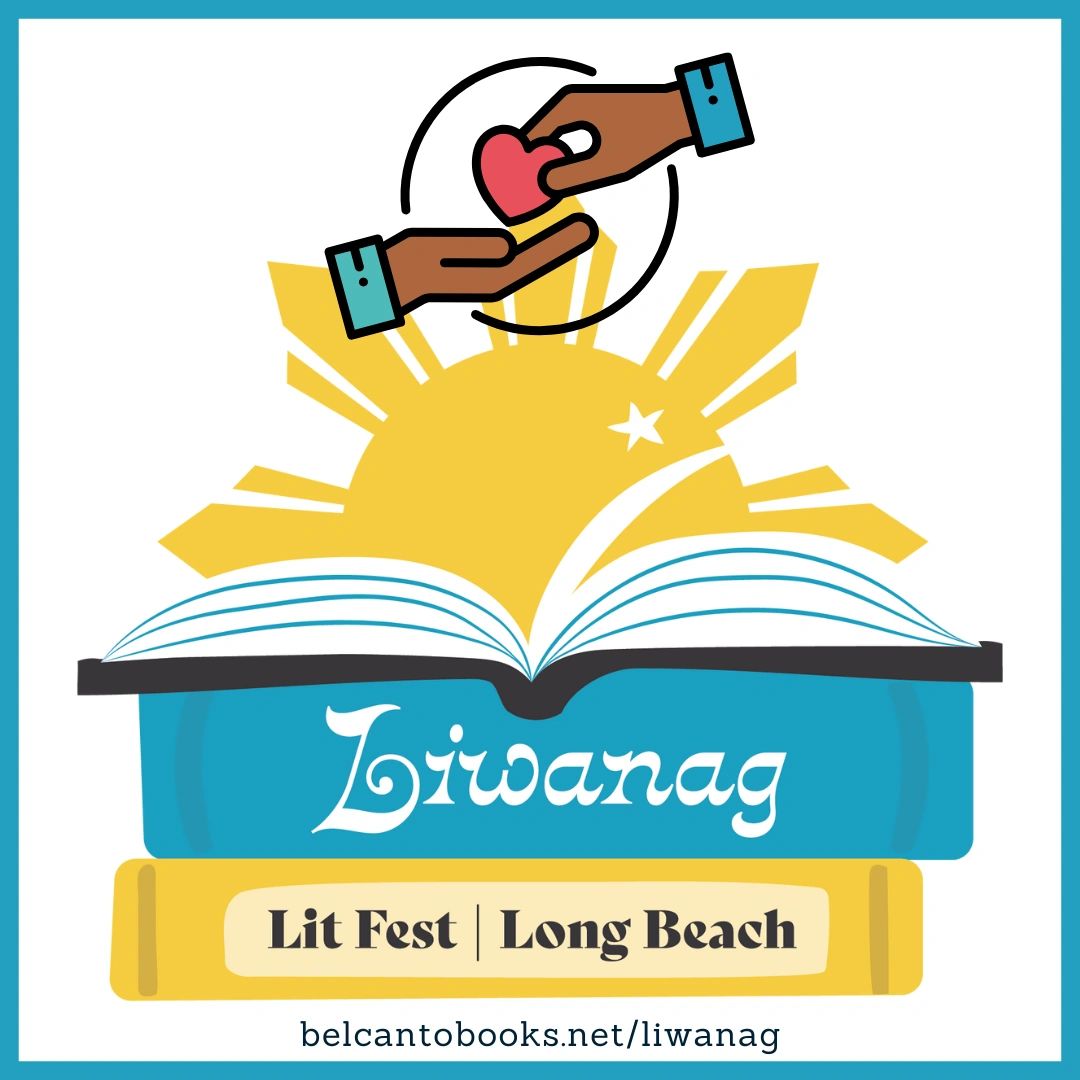 Liwanag Lit Fest logo with two hands sharing a heart symbolic of giving.