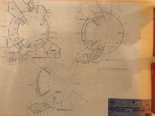Original drawing by Dennis Sun Rhodes and Duffy Wilson for the design of the Turtle building