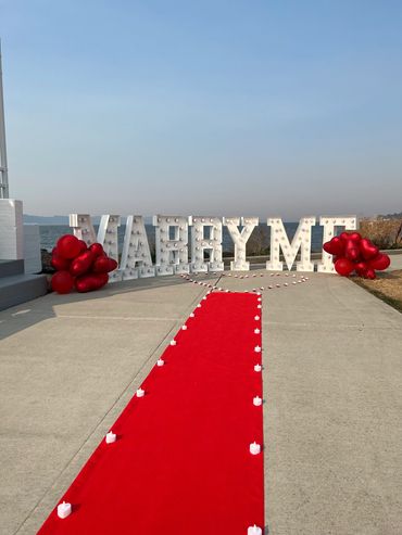 proposal seattle puget sound western washington marry me marquee letters proposal inspiration decor