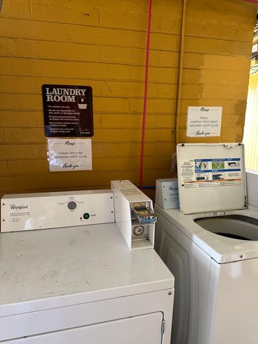 Guest Coin Laundry in Breezeway near office