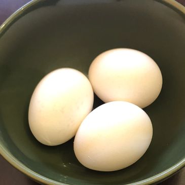 Three eggs in a bowl