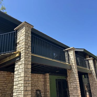 Custom metal deck railing by WP Welding Central Texas